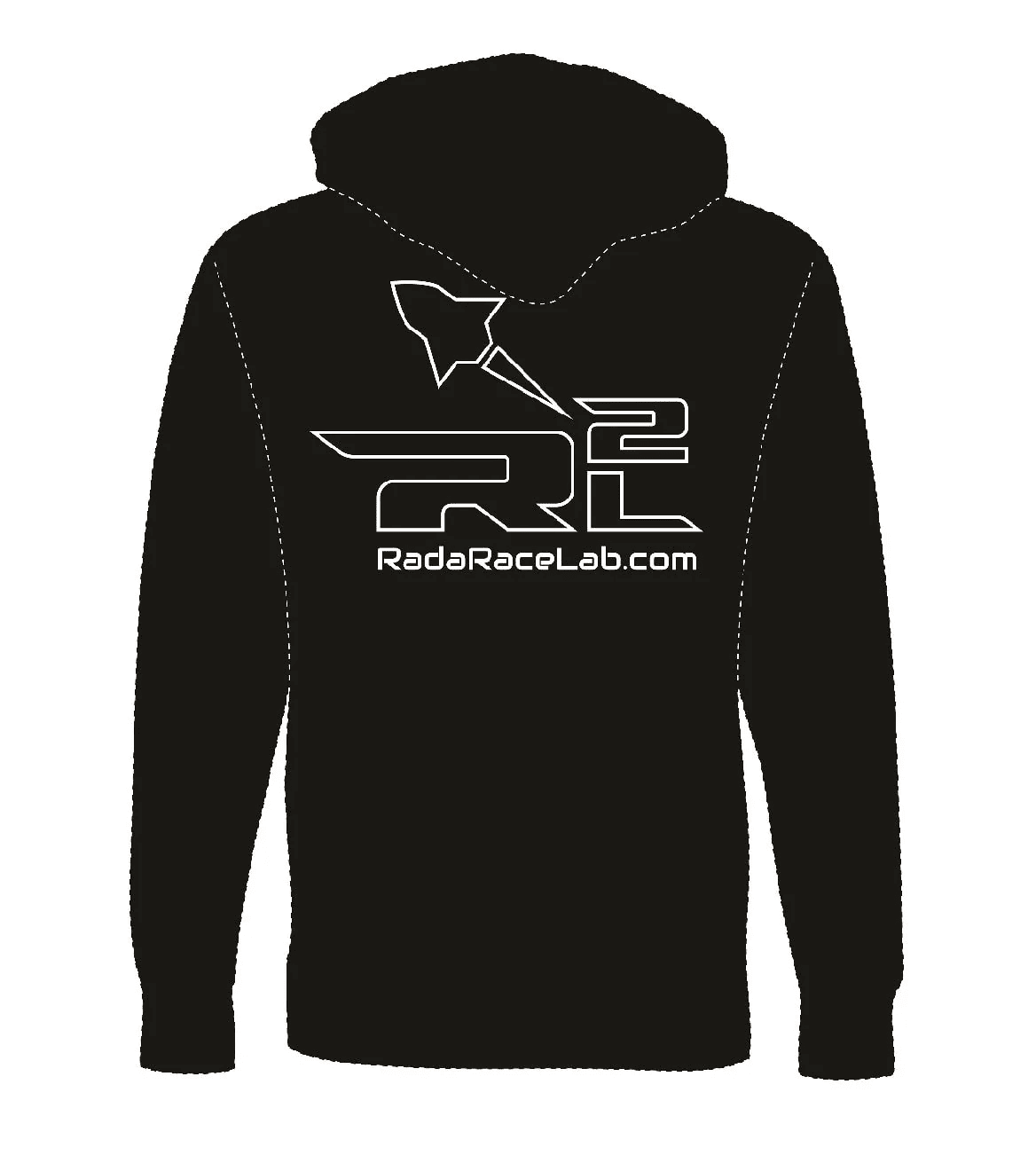 Rada Race Lab Zip Hoodie Black R2L Outline - Rada Race Lab